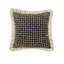 Coussin décoratif moderne à motif géométrique tissé à franges-89263070