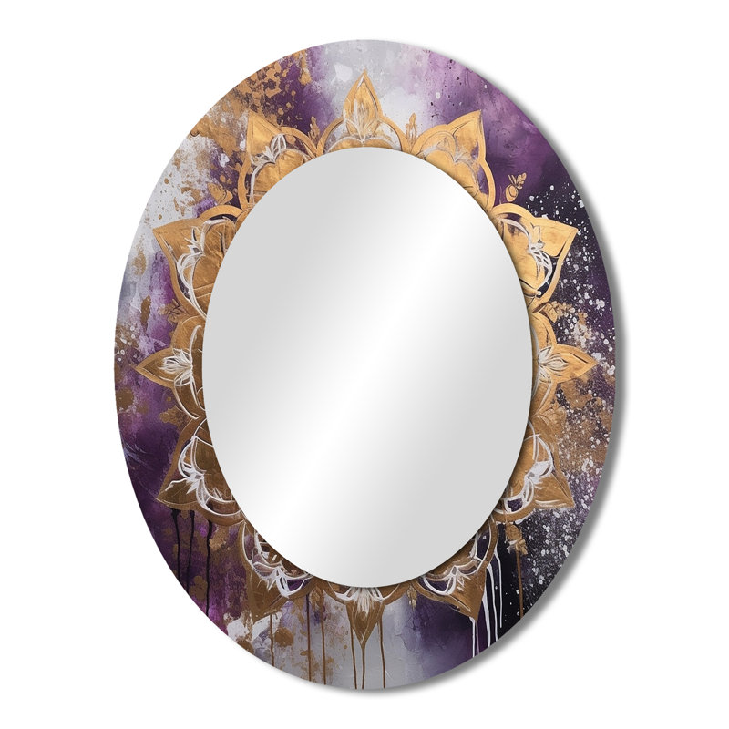Miroir mural mauve et bohémien, 43 po x 33 po