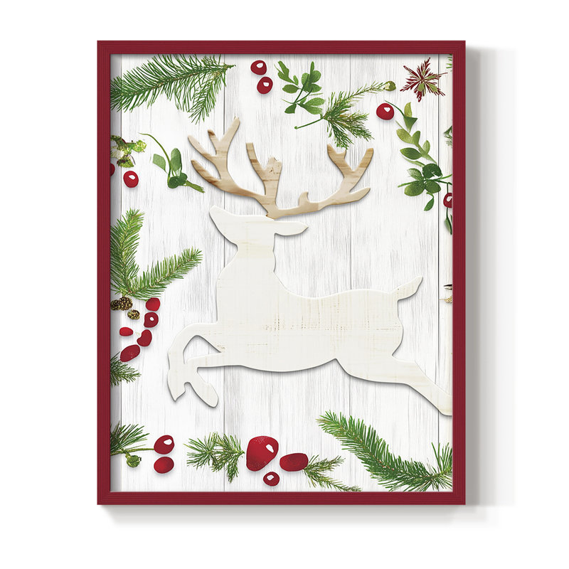 Reproduction encadrée - bois massif, H 15 po x l 12 po, Rouge