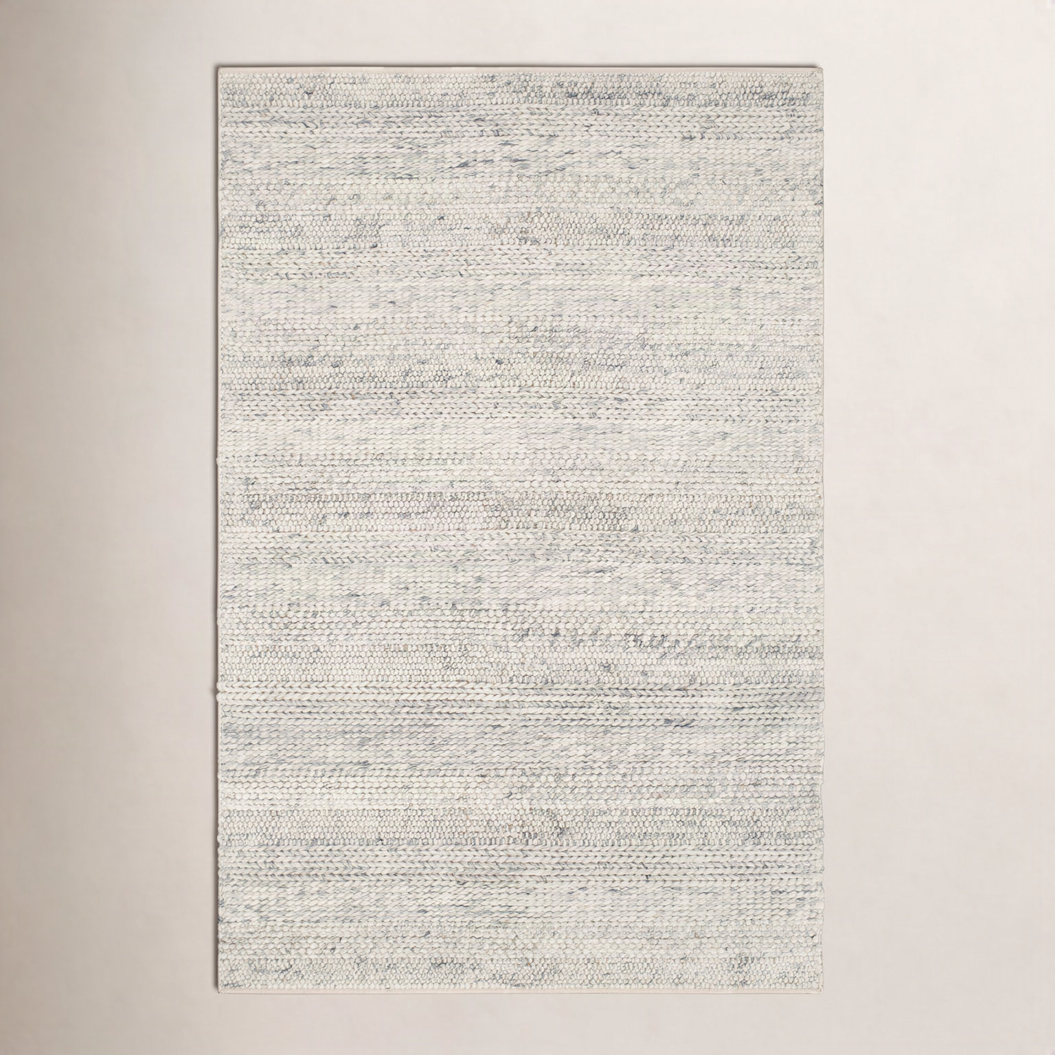 Zekia Beige Gray Flatweave Wool Rug, Rectangle 8' x 10'