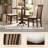 Wooden Dining Chairs Set of 2, Farmhouse Upholstered Kitchen Chairs with Rubber Wood Frame for Living Room, Dining Room, Dark Brown and Beige-316079203-316079231-316079227