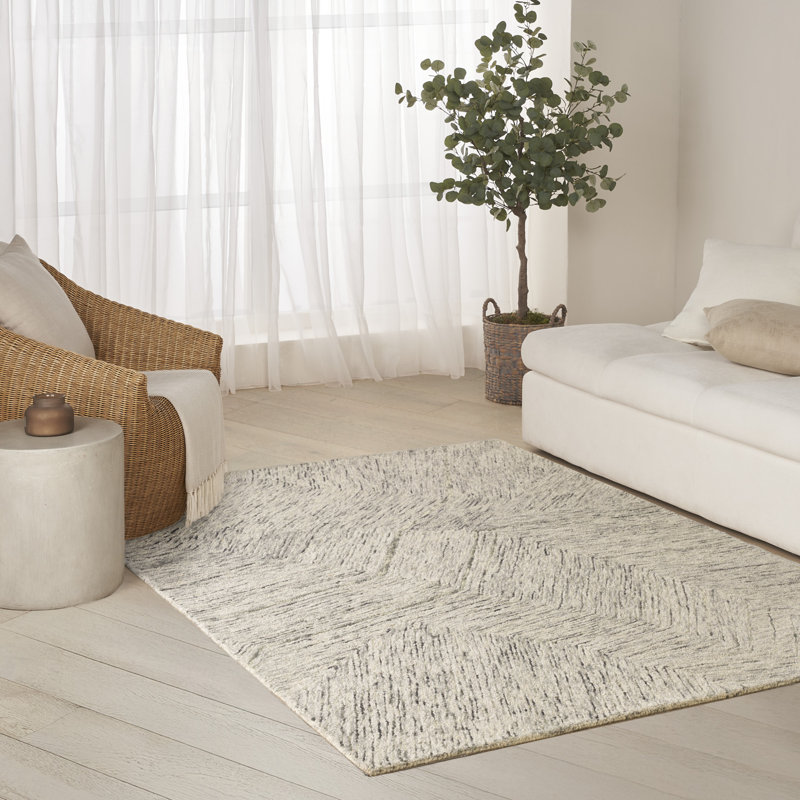 Tapis d'intérieur moderne gris pâle DKNY, Rectangle 3 pi 9 po x 5 pi 9 po