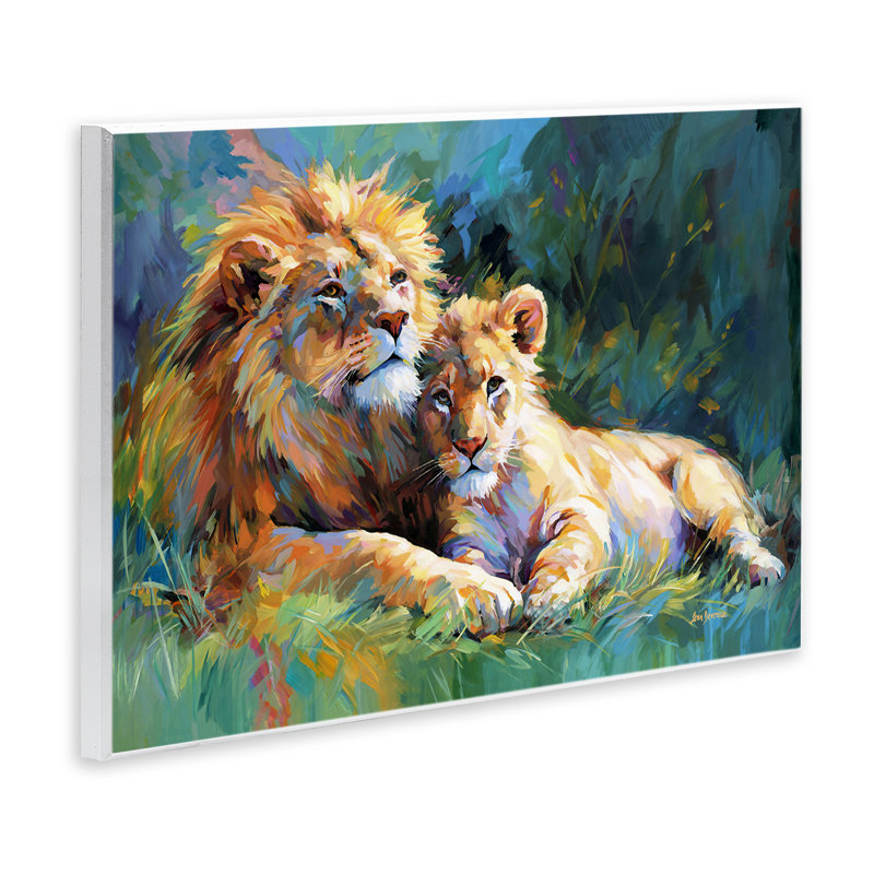«Lion's Embrace Portrait» par Leon Devenice, H 13 po x l 19 po