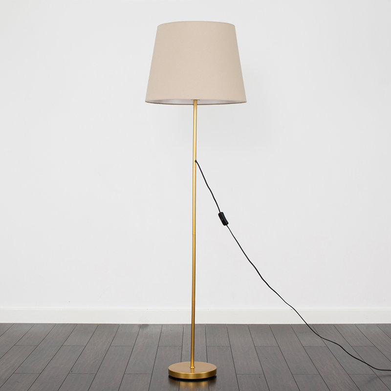 Bekbele 158cm Traditional Floor Lamp, Yes, Brushed Chrome, Pink