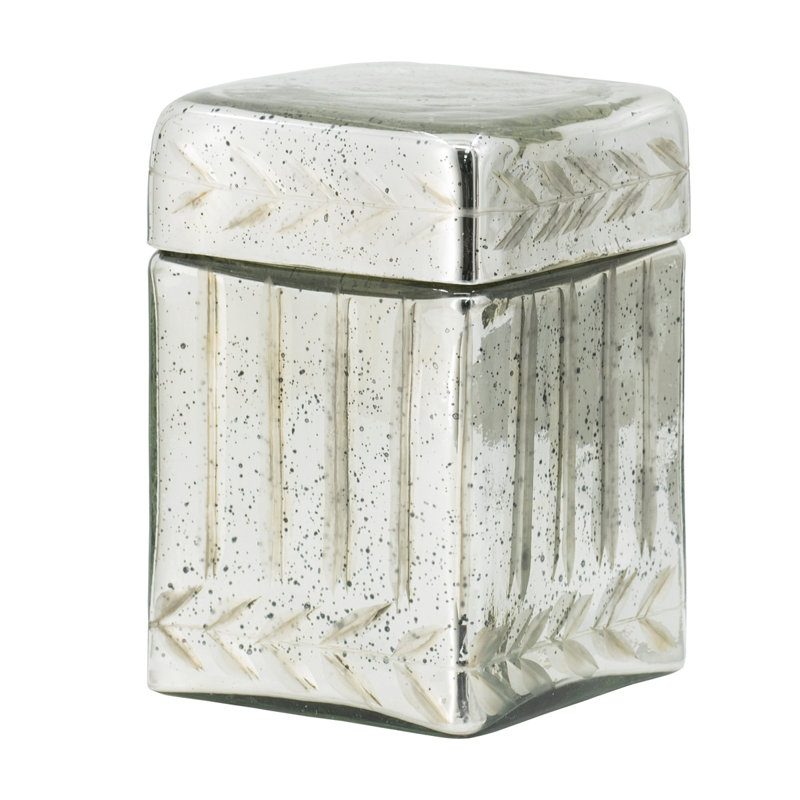 D4.9X6.1" Decorative Glass Storage Box