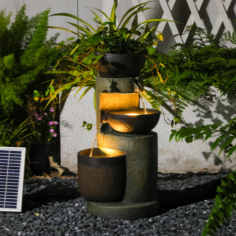 Handcrafted Floor Fountain with Lights