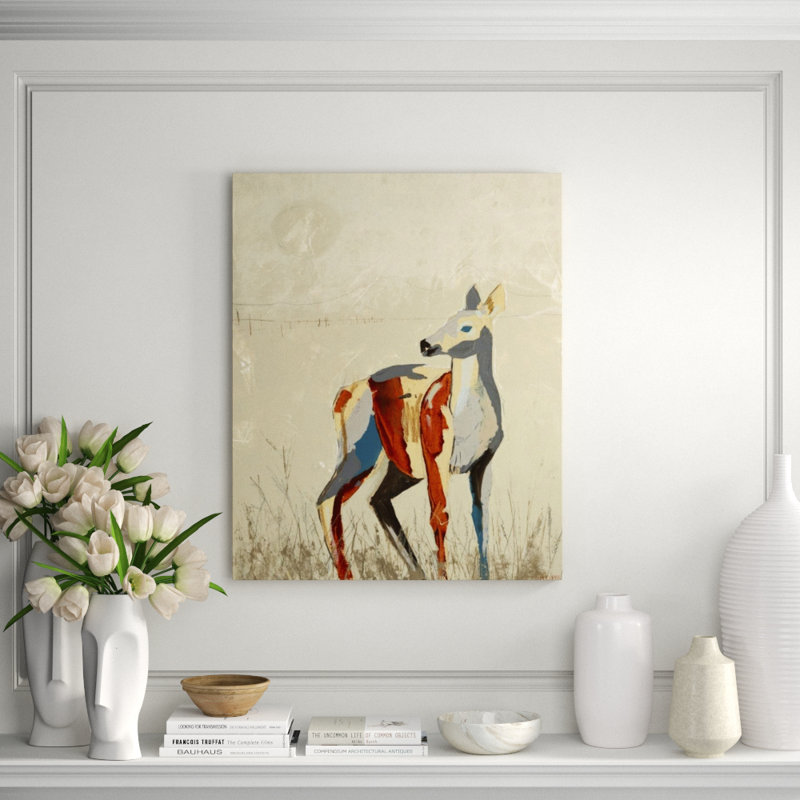 Deer II Print by Milton Coppo, Glass Coat, 58" H x 47" W
