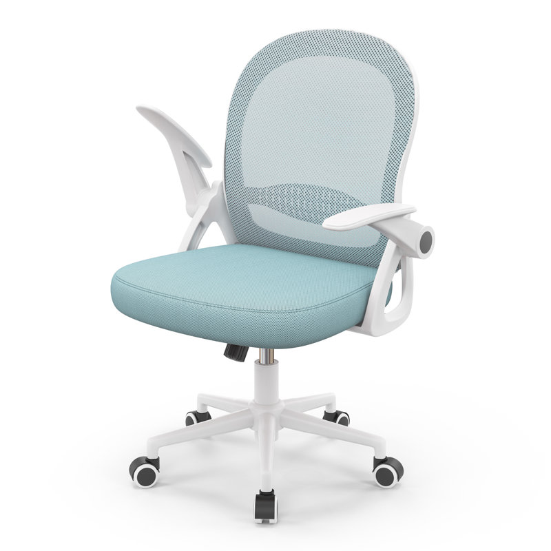 Desk Chair, White/Blue