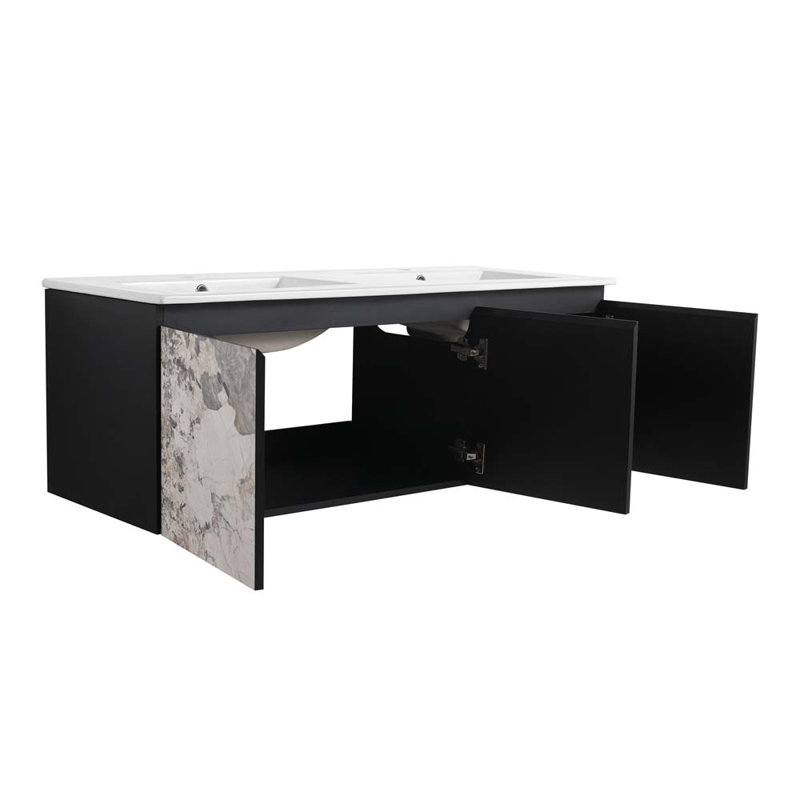 Meuble-lavabo double 47,6 po avec plateau en céramique Cudmore