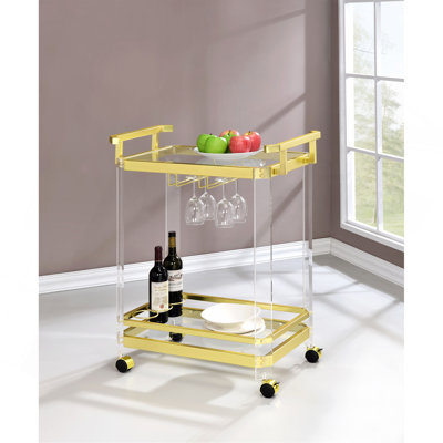 Aerin - Chariot de service avec roulettes - Or