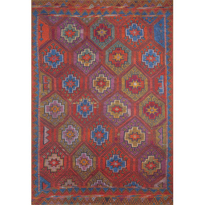 Ottilie Red Ethnic Patterned Woven Base Decorative Colorful Carpet