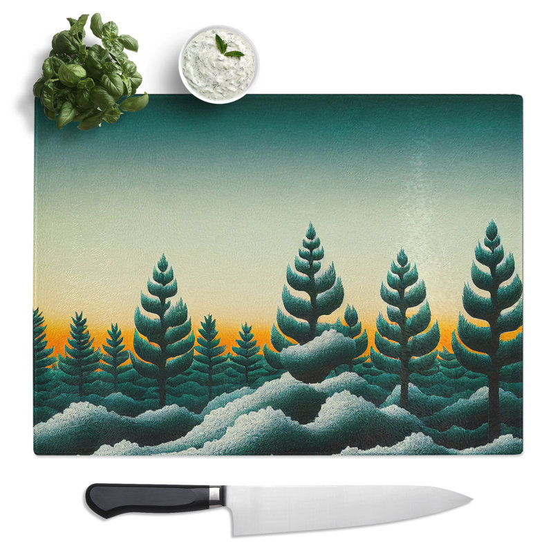 Evocative Forest  Glass Chopping Board
