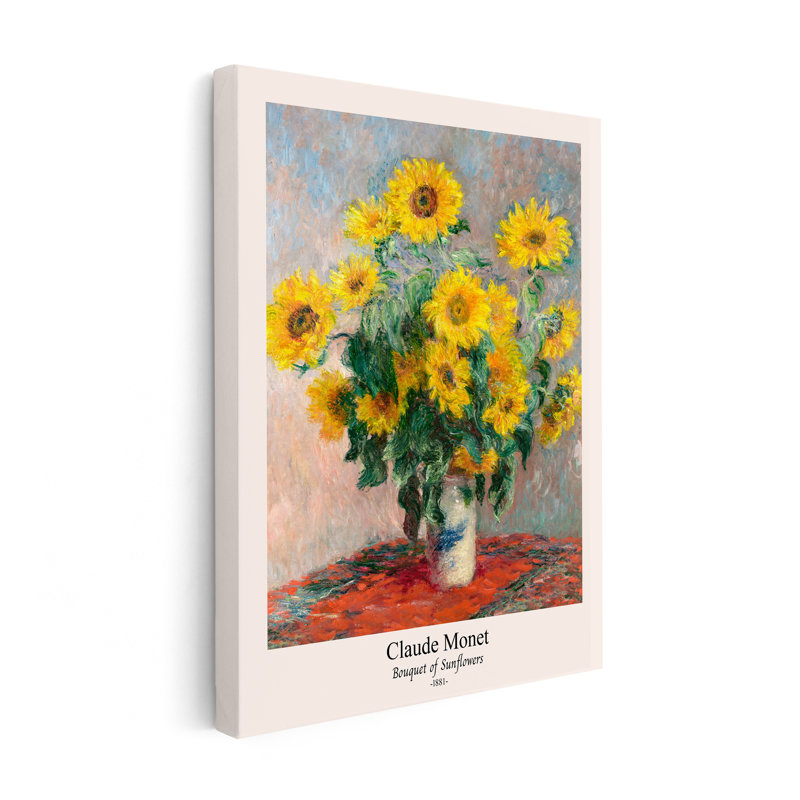 Claude Monet - Bouquet de tournesols, 16"H x 20"W, Canvas, Unframed