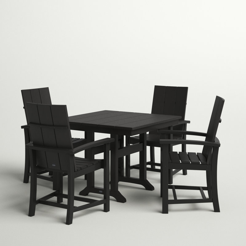 5 Piece Dining Set, Black