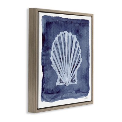 Clam Shell Impression Framed Floater Canvas Wall Art by Patti Bishop