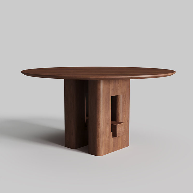 Table de salle à manger en bois massif de style français., H 29,5 po x L 59 po x l 59 po