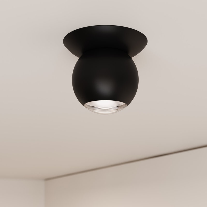 Hemisphere Acrylic LED Flush Mount, Textured Black