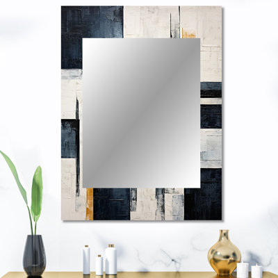 Indigo illusion formes abstraites VI - formes abstraites, miroir mural, art moderne