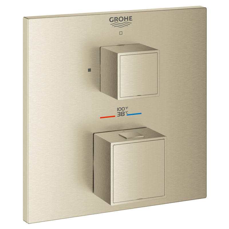 Grohtherm Cube® Dual Function 2-Handle Thermostatic Trim, Brushed Nickel Infinity