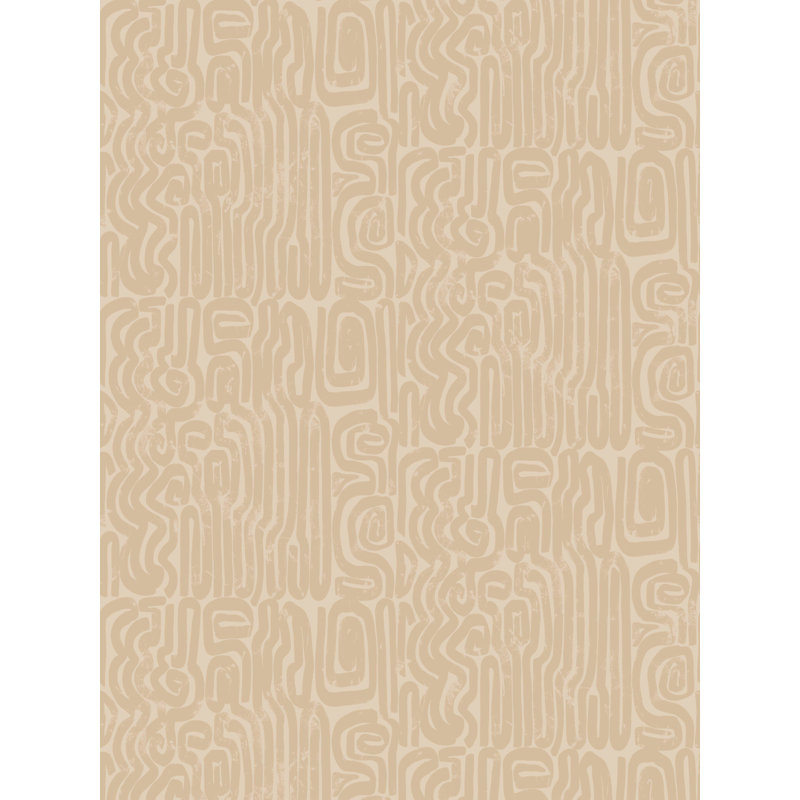 Bantu Abstract Paper/Non-Woven Wallpaper Roll by Jannelli & Volpi, Dune
