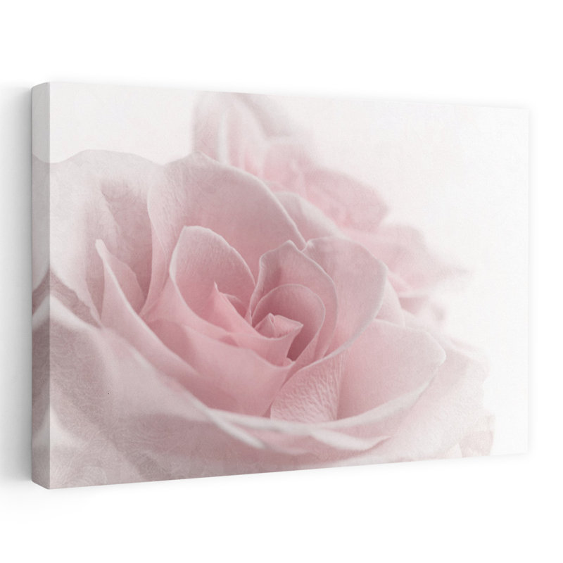 Romantiques roses I, art abstrait contemporain de fleurs, H 48 po x l 32 po