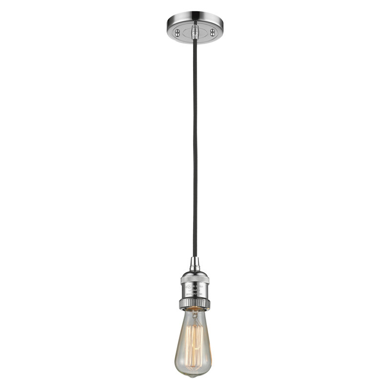 Luminaire suspendu à 1 lumière Amselmo, Chrome poli