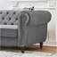 63"Chesterfield ?Tech Fabric Sofa,High-Tech Fabric Roll Armrest Sofa,Upholstered Mid Century Modern Couch,2 Seater Couch For Living Room, Office, Apartment, Brown-1391388594-1391388595