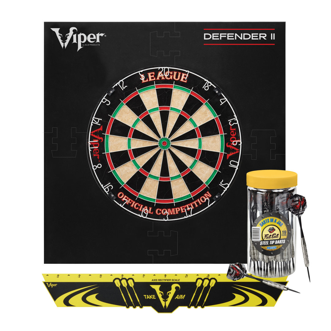 League Sisal Bristle Dartboard with Darts Viper