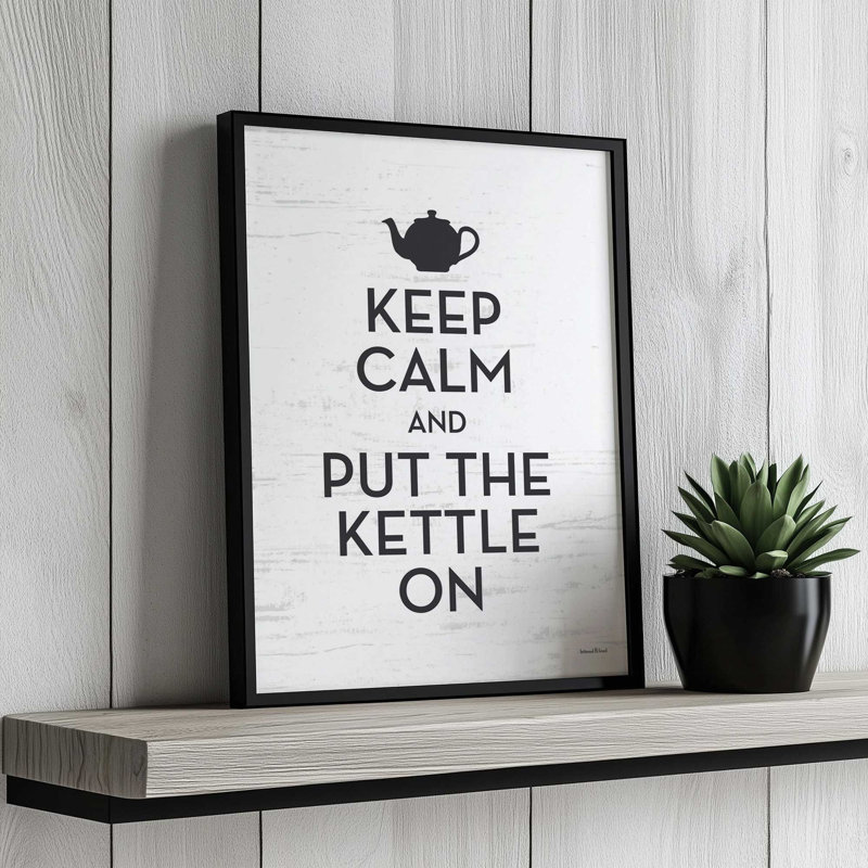 «Put the Kettle On» par Art texturé, Argent, L 36 x H 48, Impression encadrée