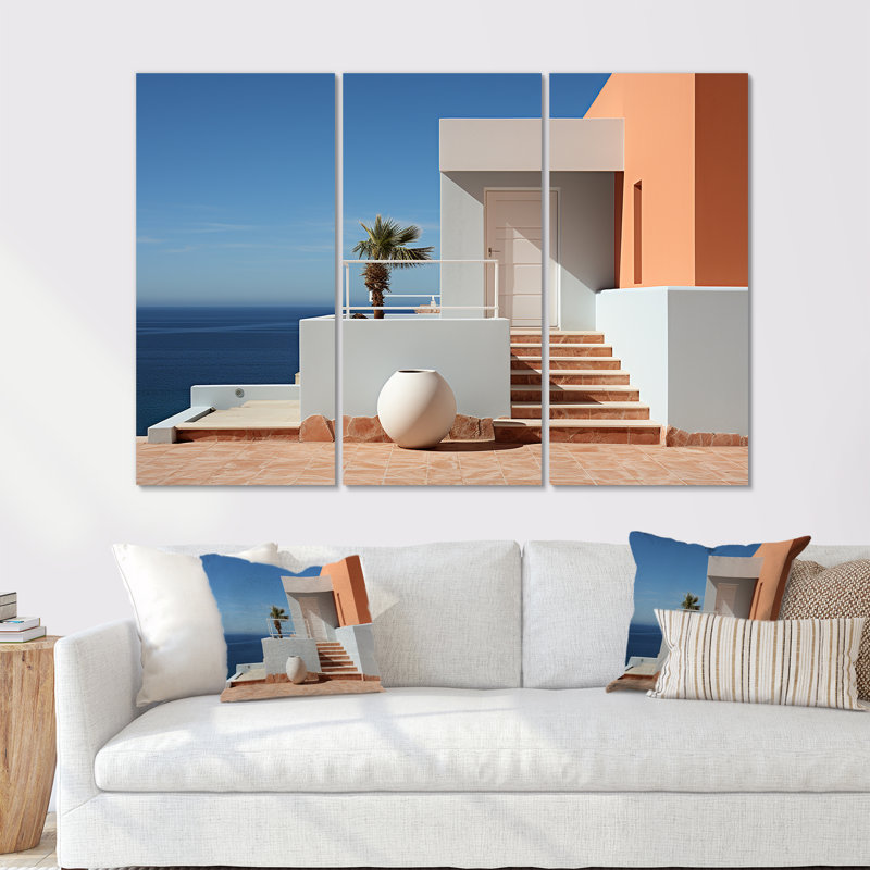 «Coastal Dream White House Retreat II» - ensemble d'impression d'art mural côtier, H 32 po x l 48 po x P 1 po