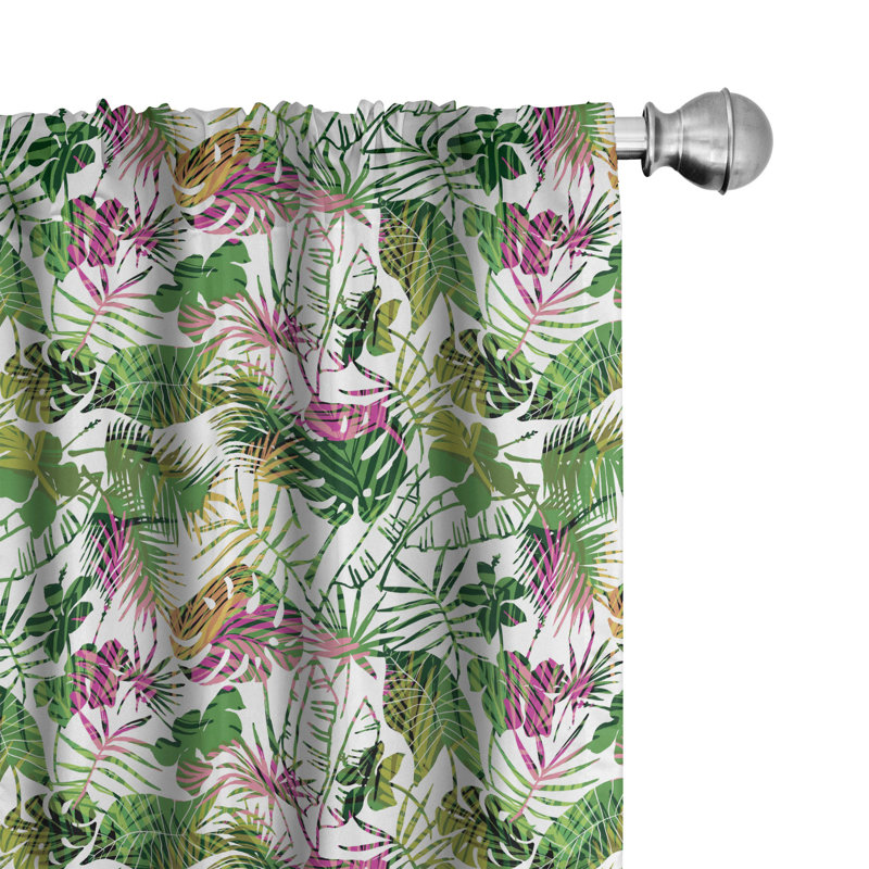 Panneaux de rideaux semi-diaphanes avec passe-tringle Tropical, 28 po x 63 po