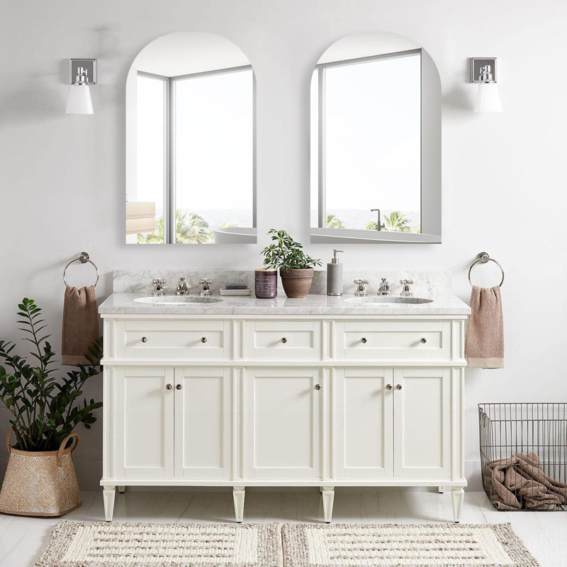 Recessed Or Surface Mounted Arched Medicine Cabinet with Adjustable Shelves, 20"