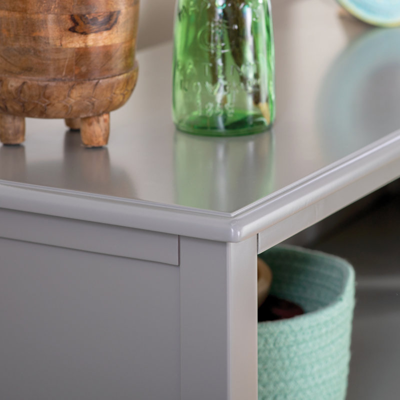 Gray Wooden Adjustable 3-Shelf Kids' Bookcase and Toy Organizer