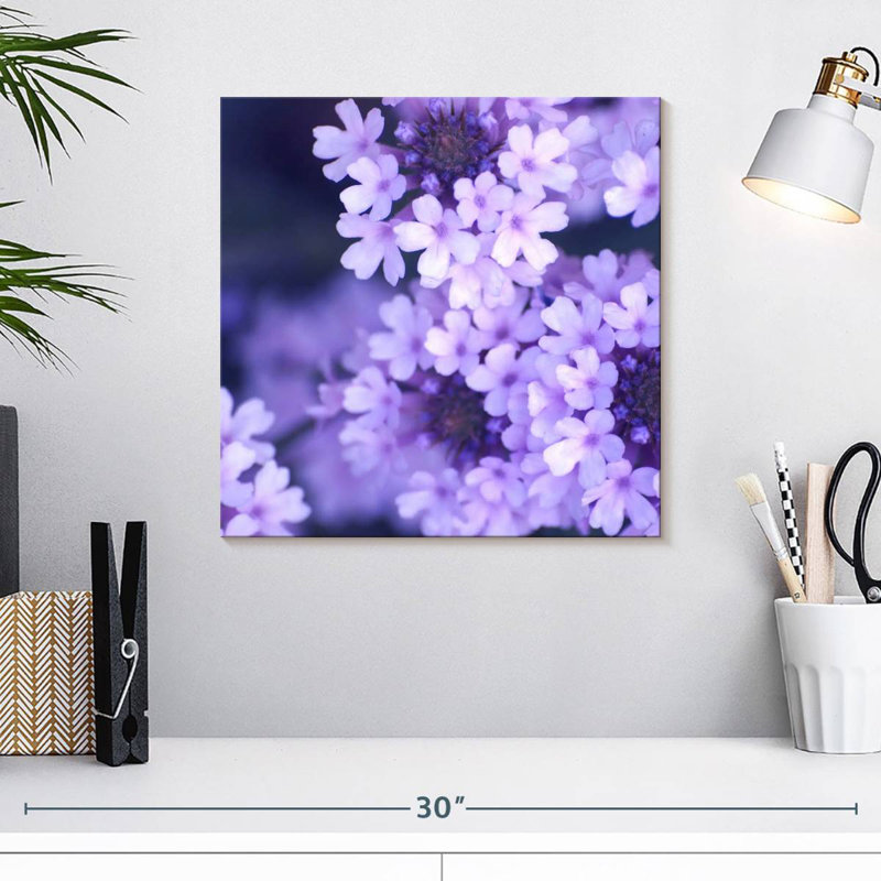 Harnek fleurs mauves, H 16 po x l 16 po