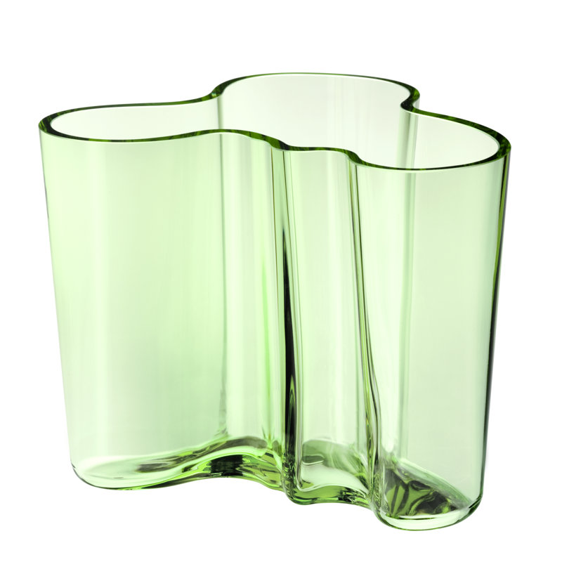 Aalto Inspired 10" Glass Vase for Dining Room - Organic Shape