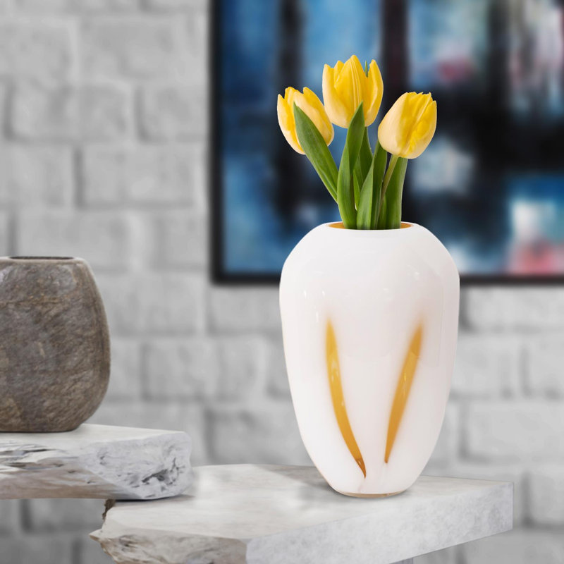 Petit vase en verre Grasberg, H 10,5 po x l 7,25 po x P 7,25 po