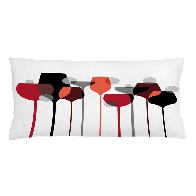 Housse de coussin lombaire pour coussins d’intérieur/d’extérieur à vin pois, 16 po x 36 po