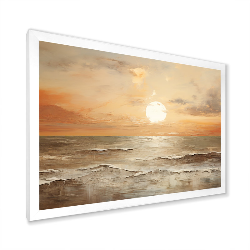 Pless - salon d'art mural plage et océan, Cadre simple blanc, H 24 po x l 32 po x P 1 po