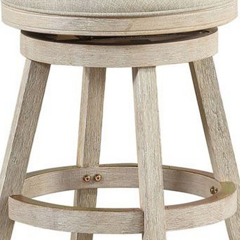 Tabouret de bar et de comptoir pivotant en bois massif Nia, Tabouret de comptoir (siège d’une hauteur de 24