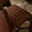 Chaise de salle à manger en bois massif brun sculpté, dossier haut, revêtement en tissu