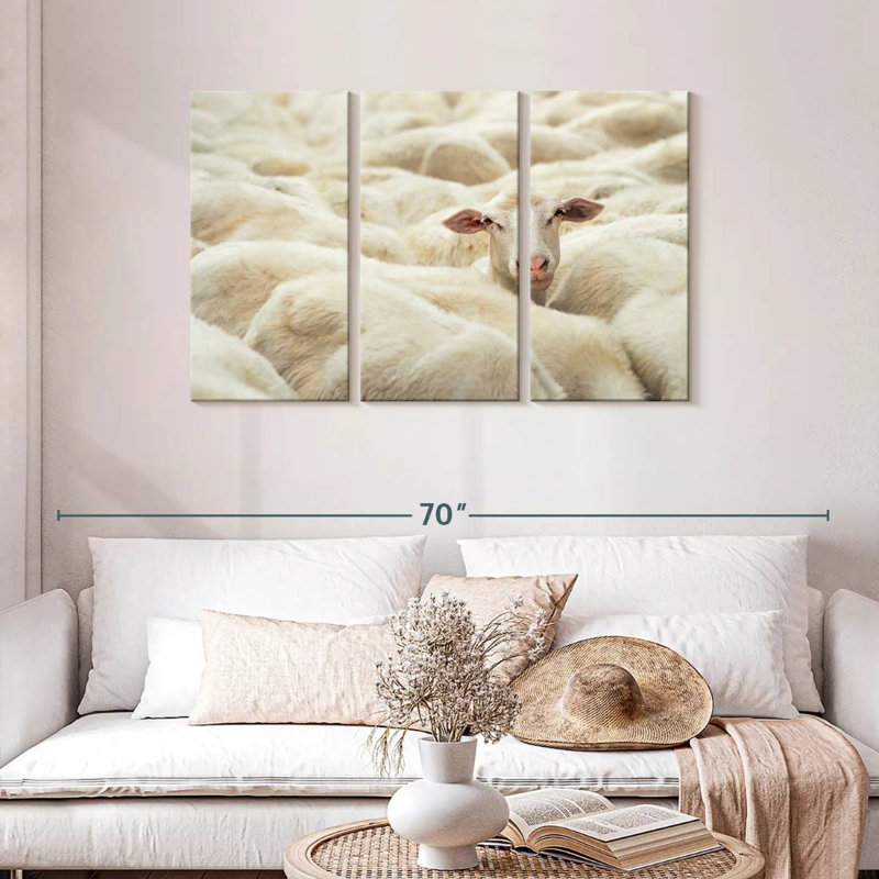 Brampt Curious Sheep, 28" H x 45" W