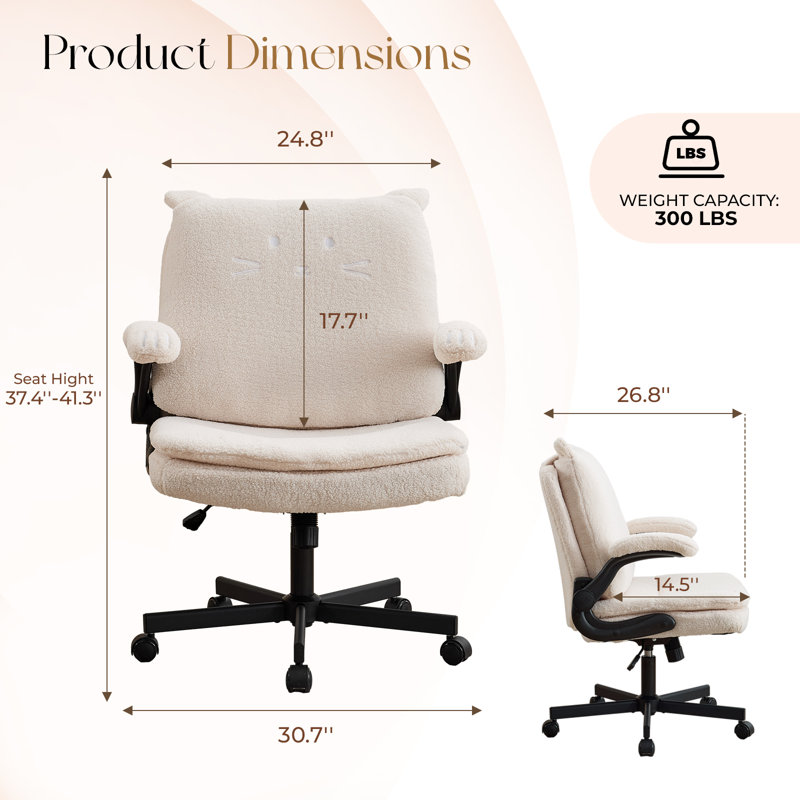 Chaise de bureau Criss, Beige