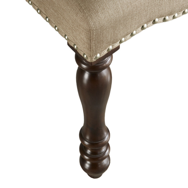 Chaise de salle à manger rembourrée latérale Hilliard, Lin - beige
