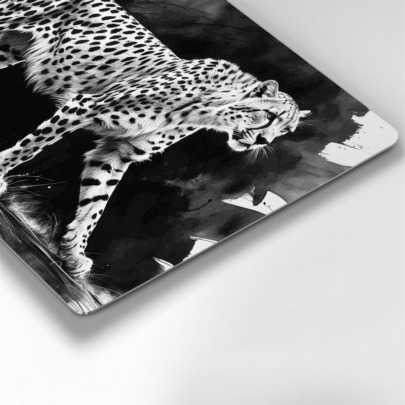 «Big Cats King Cheetah», art mural en métal gris, H 20 po x l 30 po