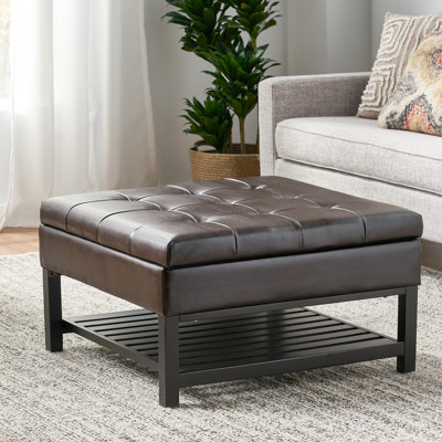 Carré brun avec rangement fonctionnel et support inférieur - Cuir PU chic