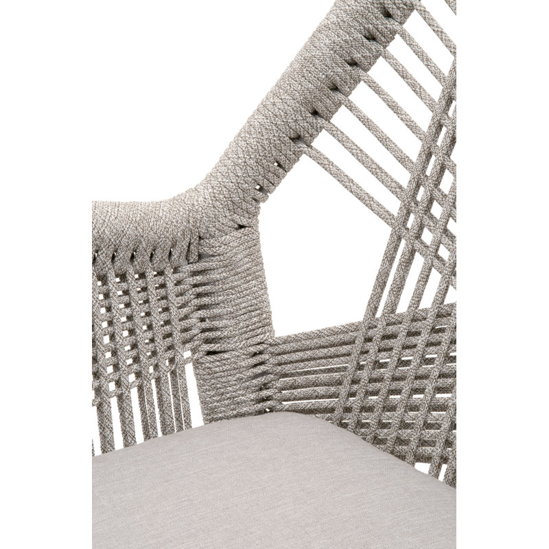 Krisily 19.5'' H Upholstered Mahogany Armchair, Taupe/White