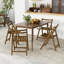 Chaise de salle à manger pliante avec dossier à lattes et assise en bois d'hévéa-14260696