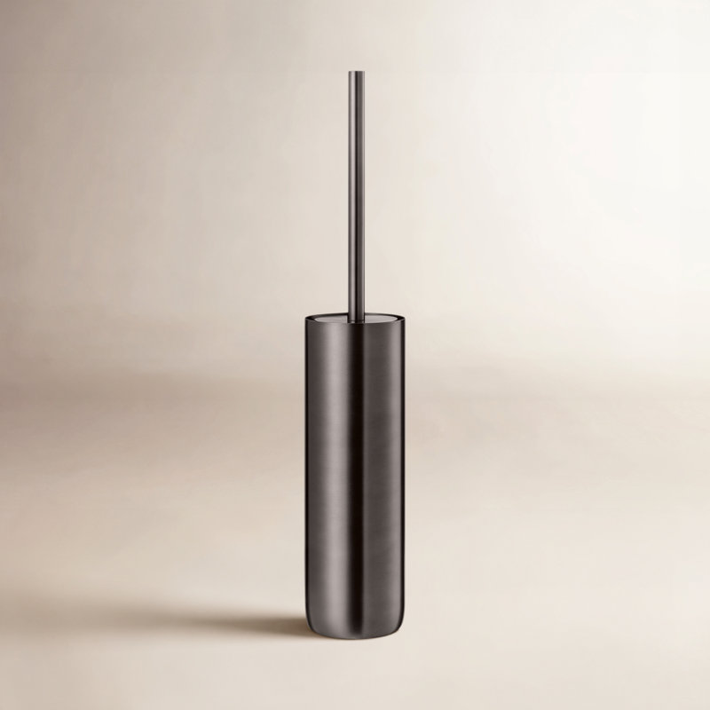 Modo 19.29" Metal Toilet Brush and Holder, Burned Metal
