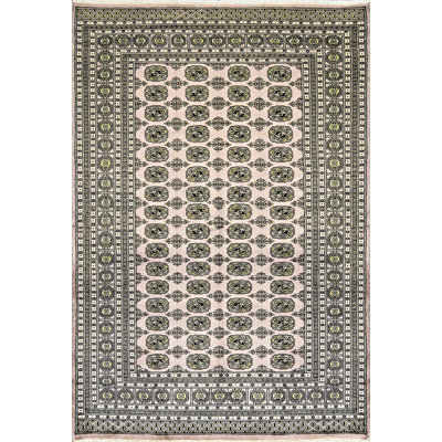 Tapis beige noué à la main de haute qualité