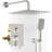 12 Inch Rain Shower System With 6-Function Handheld Shower Head - Pressure Balance Valve Kit - High Pressure Stainless Steel Bathroom Shower Faucet Set - Cupc Certified